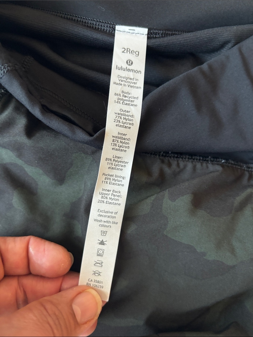 lululemon athletica Camo Performance Shorts - Black & Olive - Picture 4 of 4